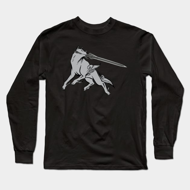 Great Grey Wolf Sif Long Sleeve T-Shirt by NHOujo